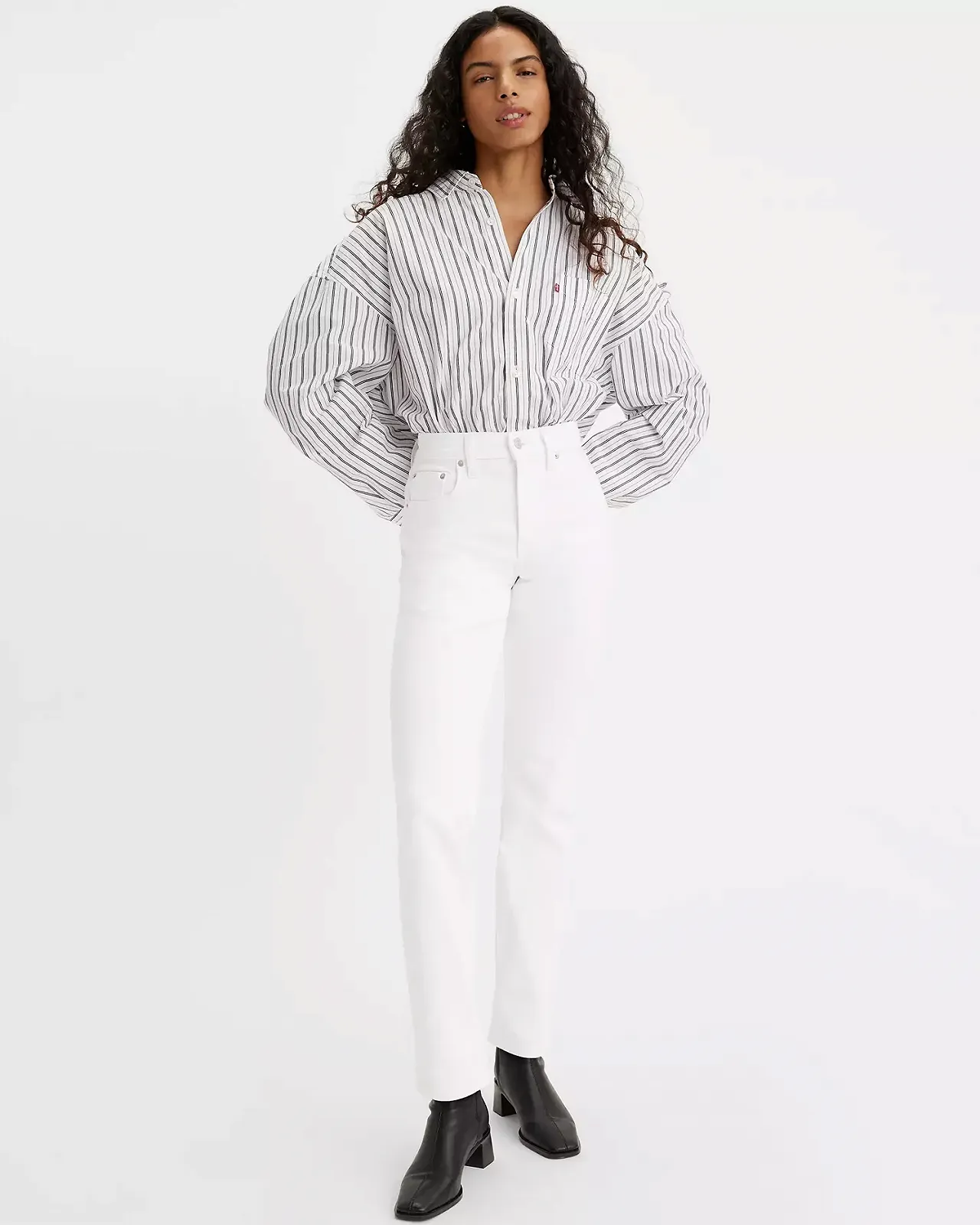 Жіночі джинси Levis - 724 High Rise Straight Western White  - 27 30, фото №1 Жіночі джинси Levis - 724 High Rise Straight Western White  - 27 30, фото №1