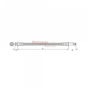 Тормозной шланг METZGER 4110442 для VW, задний мост слева, задний мост справа - Фото 1