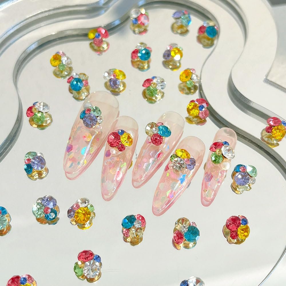 Шармы для ногтей со стразами Разноцветные цирконовые камни для ногтей Блестящие камни для ногтей Самоцветы для ногтей Камни для ногтей Дизайн ногтей Украшения для ногтей, фото №3