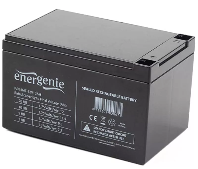 Акумуляторна батарея EnerGenie 12V 12AH (BAT-12V12AH) AGM, фото №1