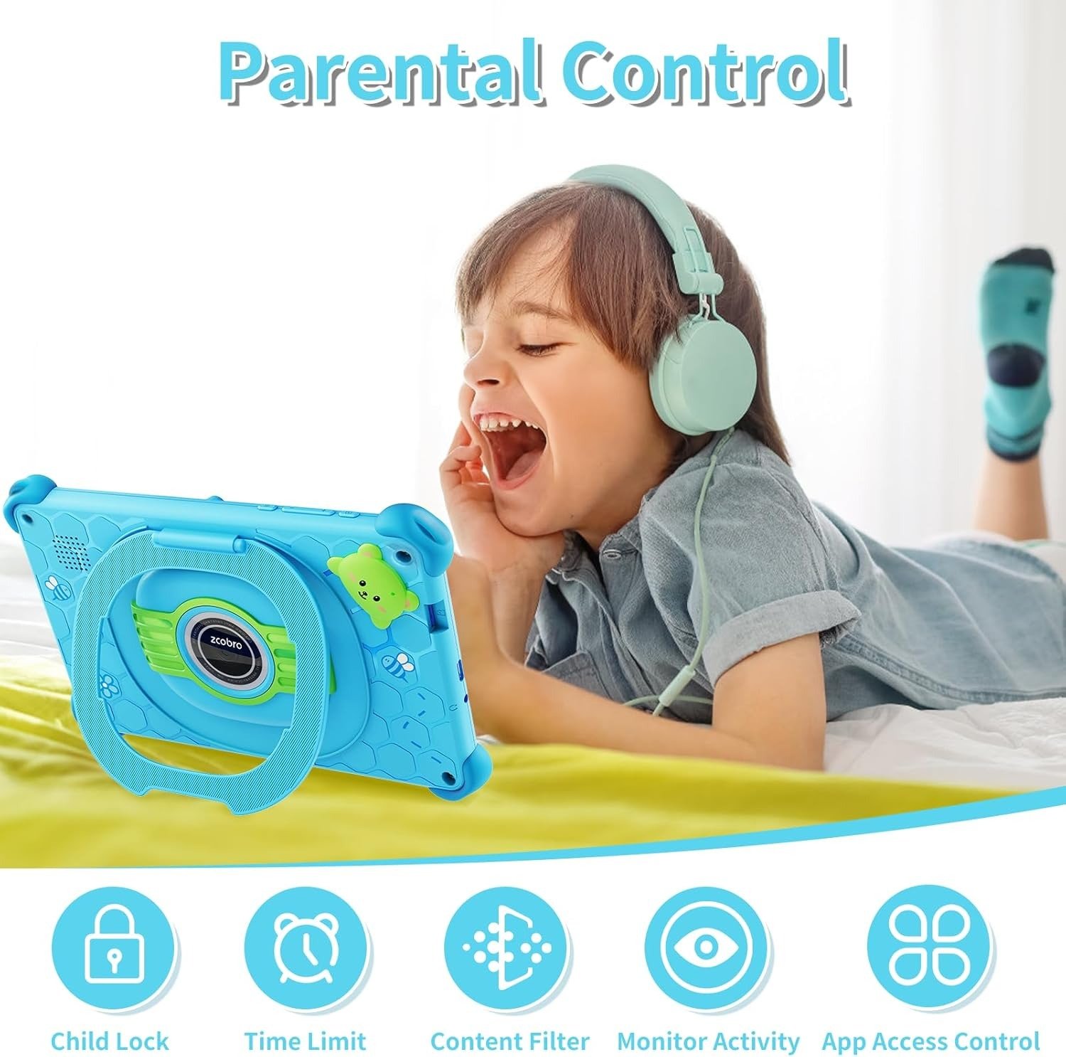 Планшет 7" Zcobro Kids710 2/32Гб 4 ядра Android 10 Black-Blue, фото №3