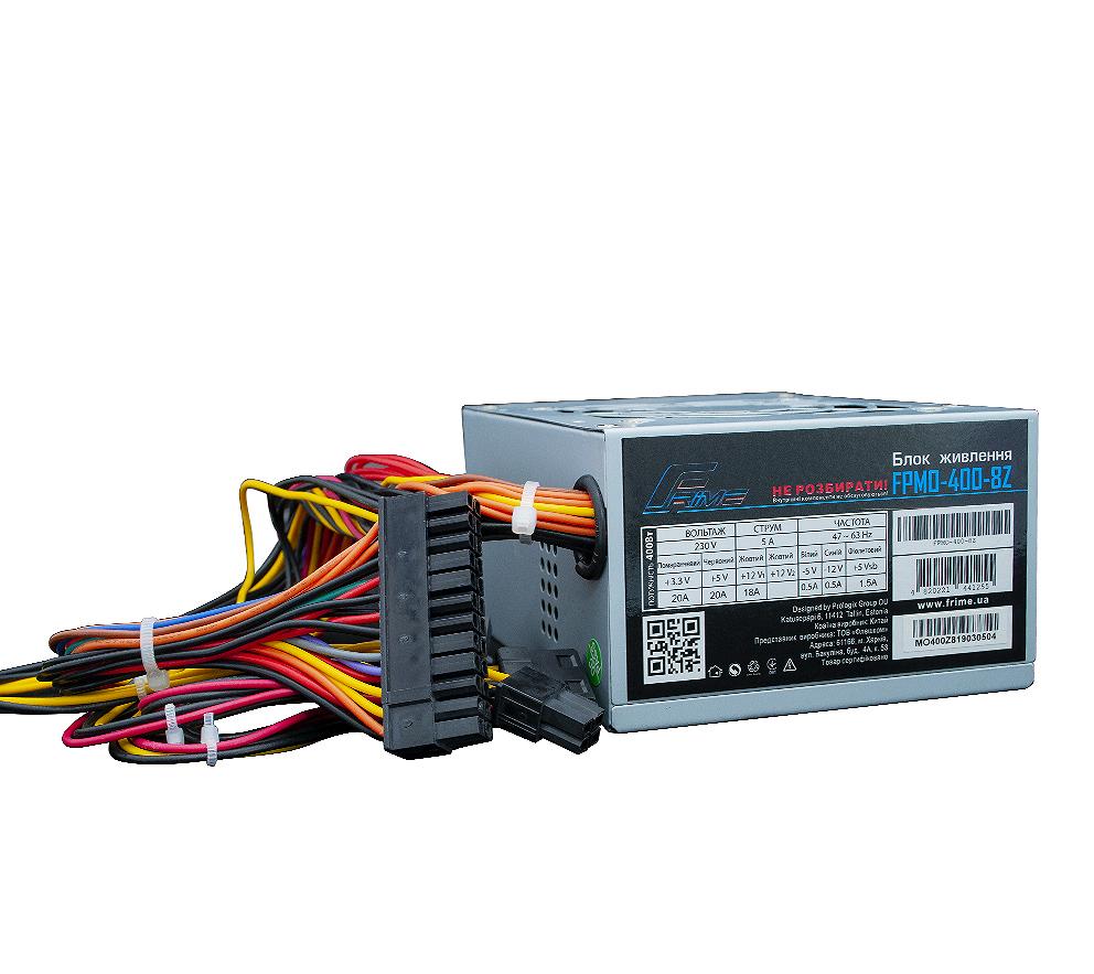 Блок енергії для ПК Frime Micro-ATX FPMO-400-8Z; 8 см 2 хдд сата, фото №1