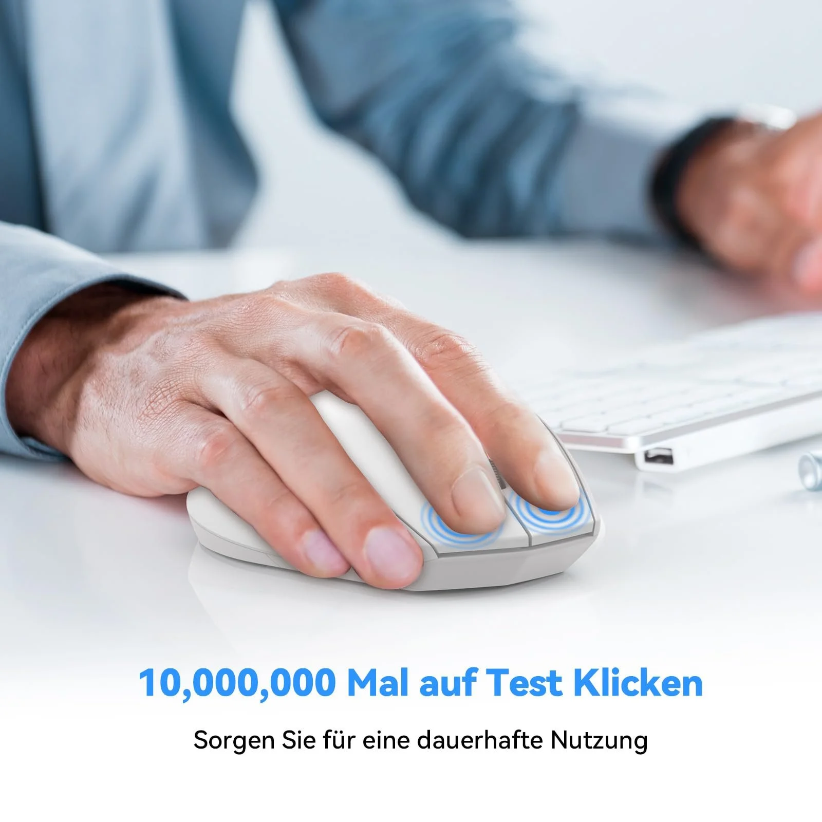 Миша Bluetooth TECKNET Бездротова 3200 DPI Біла, фото №4