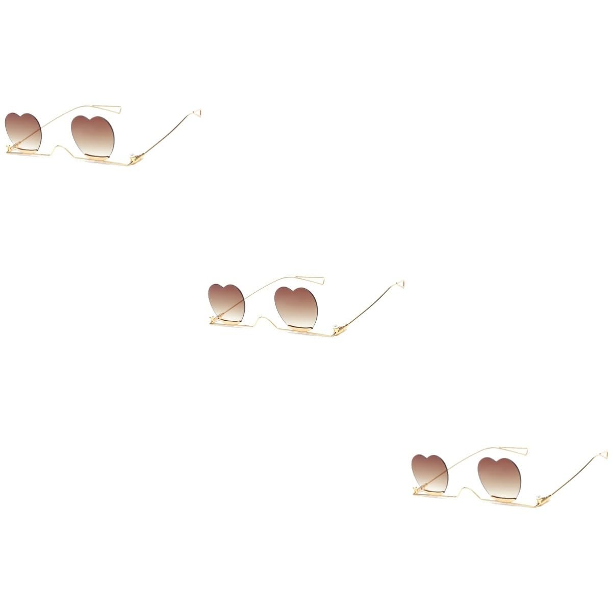 Сонцезахисні окуляри PACKOVE Метал Серце Кава Ретро стиль, фото №1