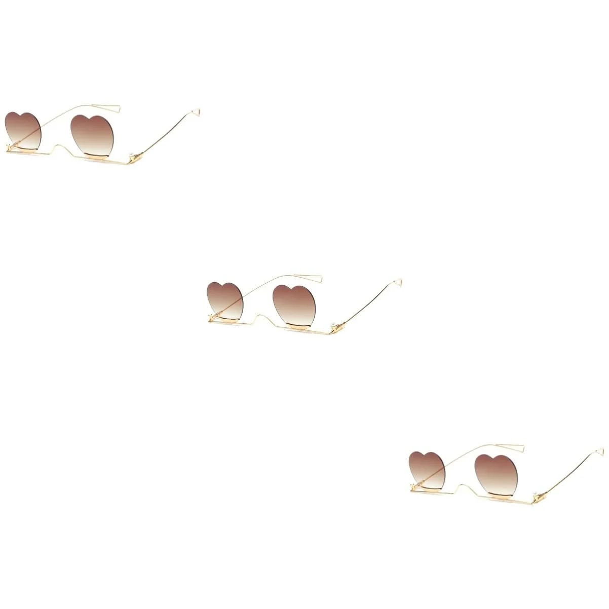 Сонцезахисні окуляри PACKOVE Метал Серце Кава Ретро стиль, фото №1