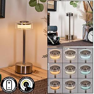 Настільна лампа HOFSTEIN Viada LED Modern Touch Dimmer CCT 2.5 Вт Matte Nickel/Chrome/Clear synthetic.ua - Фото 1