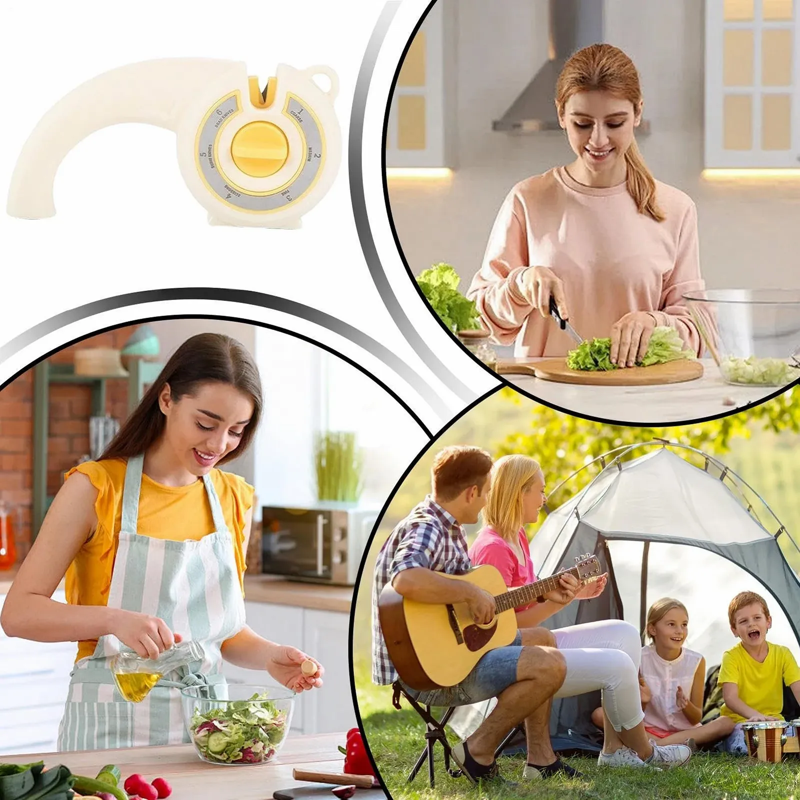 Точило для ножів ручне з нековзною основою та ергономічною ручкою портативне, фото №4