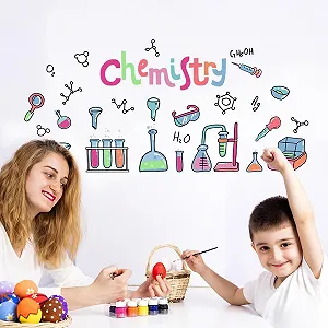 Наклейка на стіну SUPERDANT Scientific Science Experiments Вінілова 80 x 78 см Різнокольоровий - Фото 1