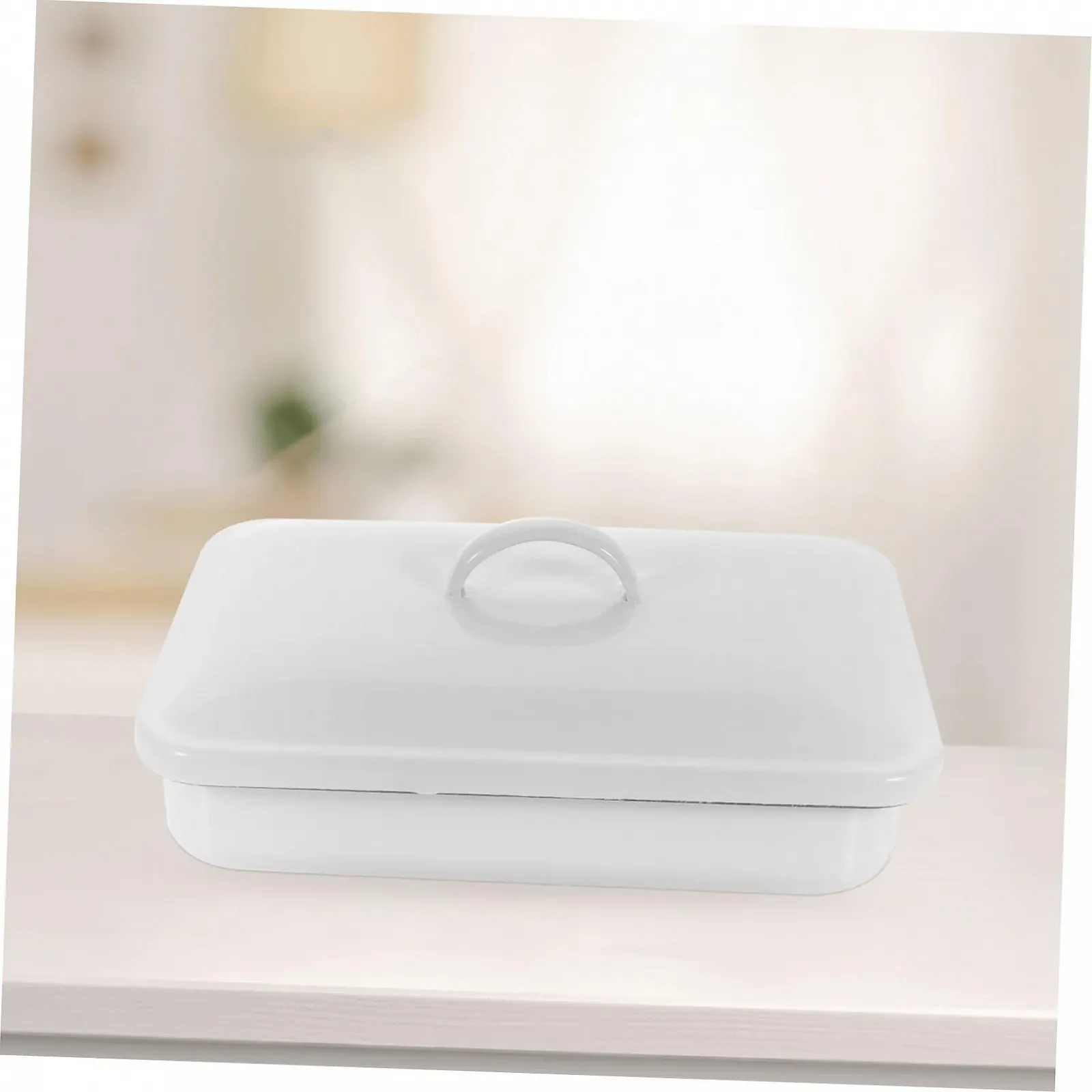 Емальоване деко з кришкою Термостійке Зносостійке Стійке до подряпин Біле, фото №9 Емальоване деко з кришкою Термостійке Зносостійке Стійке до подряпин Біле, фото №9