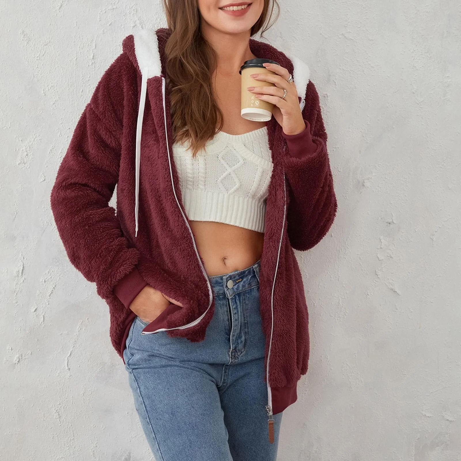 Женская зимняя теплая куртка SANSIWU с капюшоном, фото №4