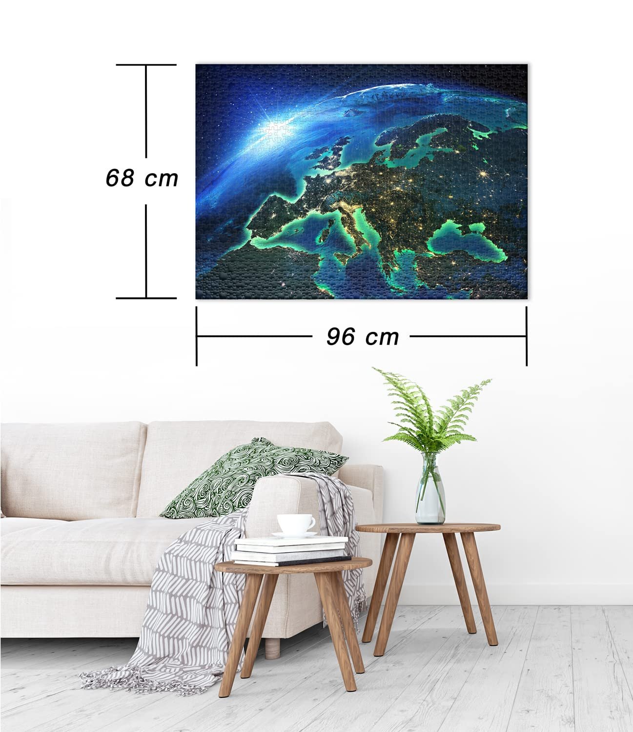 Пазл Ulmer Puzzleschmiede Lights of Europe 2000 элементов Огни Европы из космоса, фото №3
