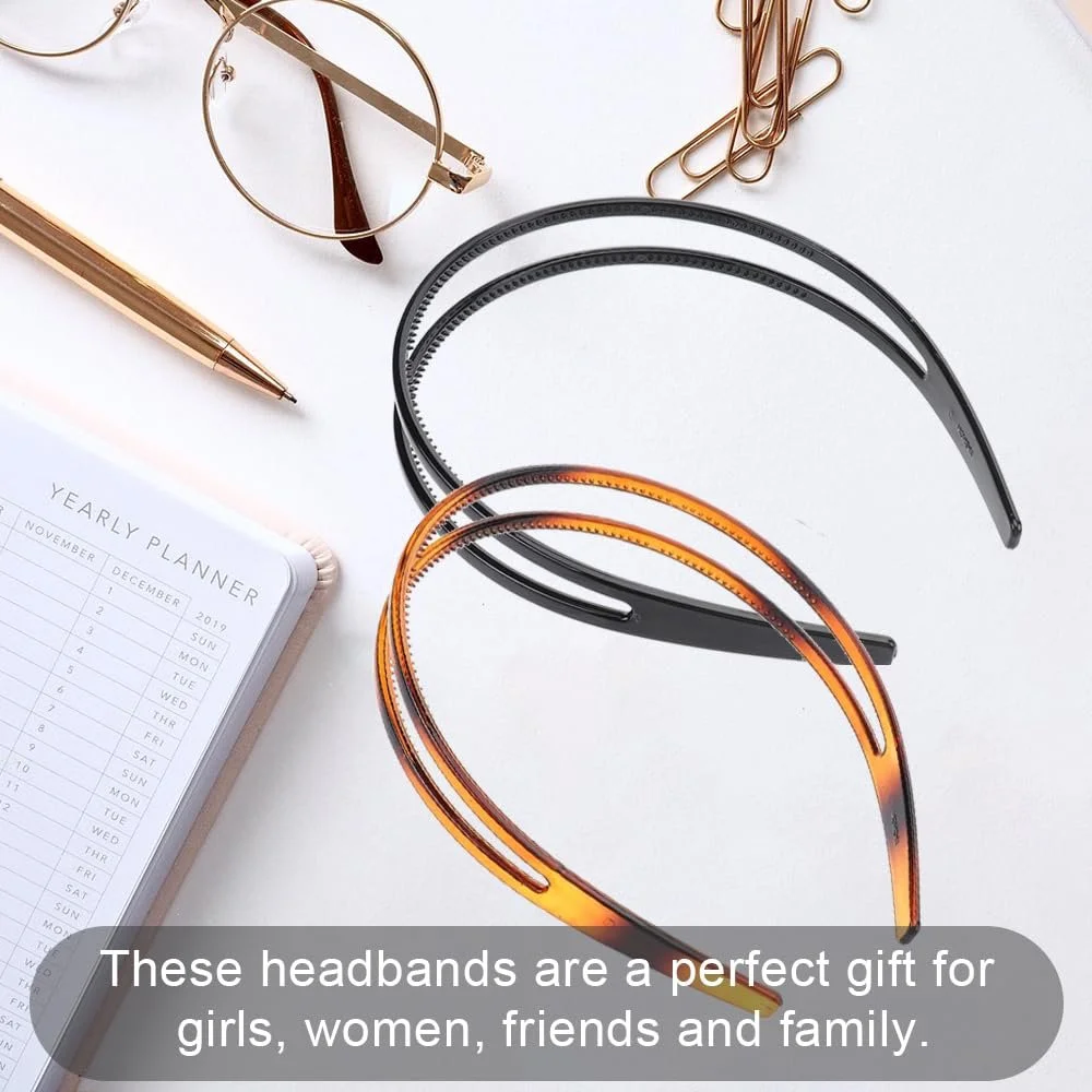 Обруч Пластик Подвійний Ряд 2 шт Чорний, фото №4