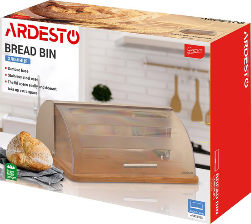 Хлебница Ardesto Gemini AR-4239-BS 39х28.5х15 см, фото №5