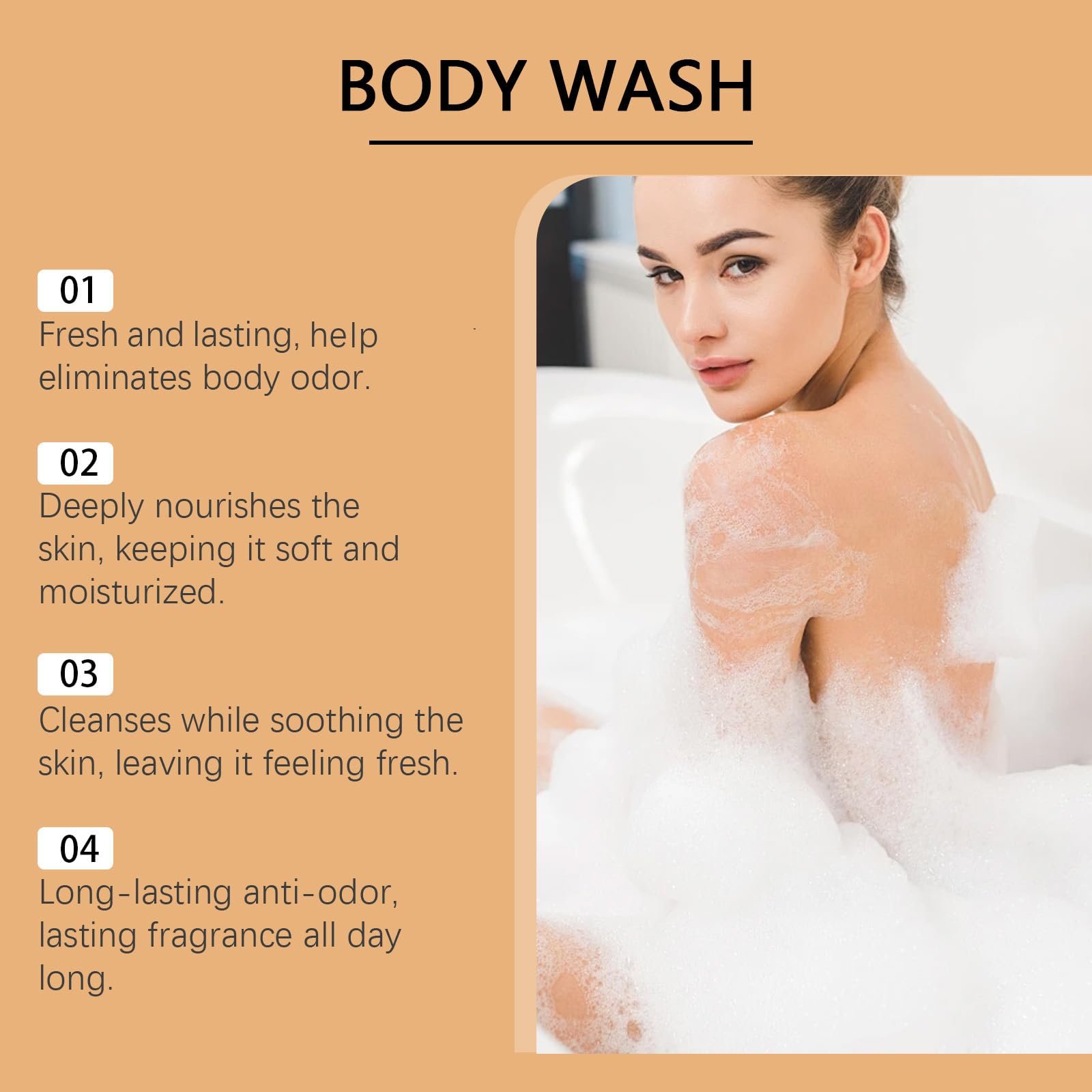 Гель для душа с хурмой против запаха тела, удаление ноненалов, дезодорирующий, для женщин и мужчин, длительная свежесть (1 шт.), фото №2 Гель для душа с хурмой против запаха тела, удаление ноненалов, дезодорирующий, для женщин и мужчин, длительная свежесть (1 шт.), фото №2