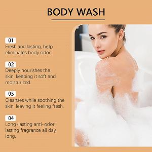 Гель для душа с хурмой против запаха тела, удаление ноненалов, дезодорирующий, для женщин и мужчин, длительная свежесть (1 шт.) synthetic.ua - Фото 1