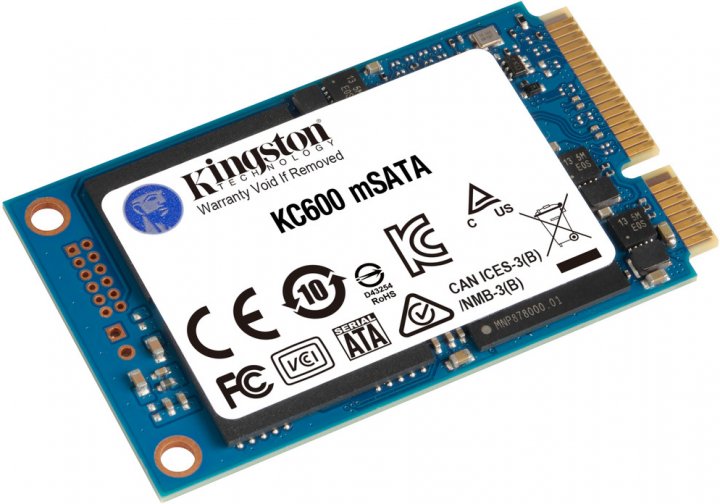 Накопичувач SSD 256GB Kingston KC600 mSATA SATAIII 3D TLC (SKC600MS/256G), фото №1