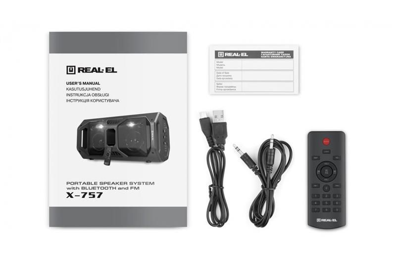 Портативна акустична система Real-EL X-757 чорний H EL121600007, фото №4