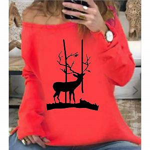 Светр Qixiu з різдвяним принтом Санта Клауса synthetic.ua - Фото 1