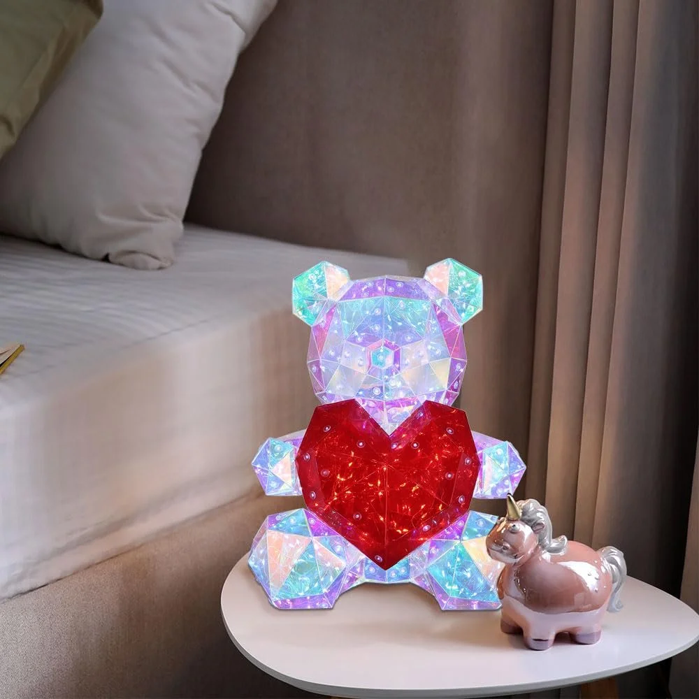 Настольная лампа GLOBO Медведь LED 0.03 Вт 8000 К 30 см Прозрачный красный, фото №6