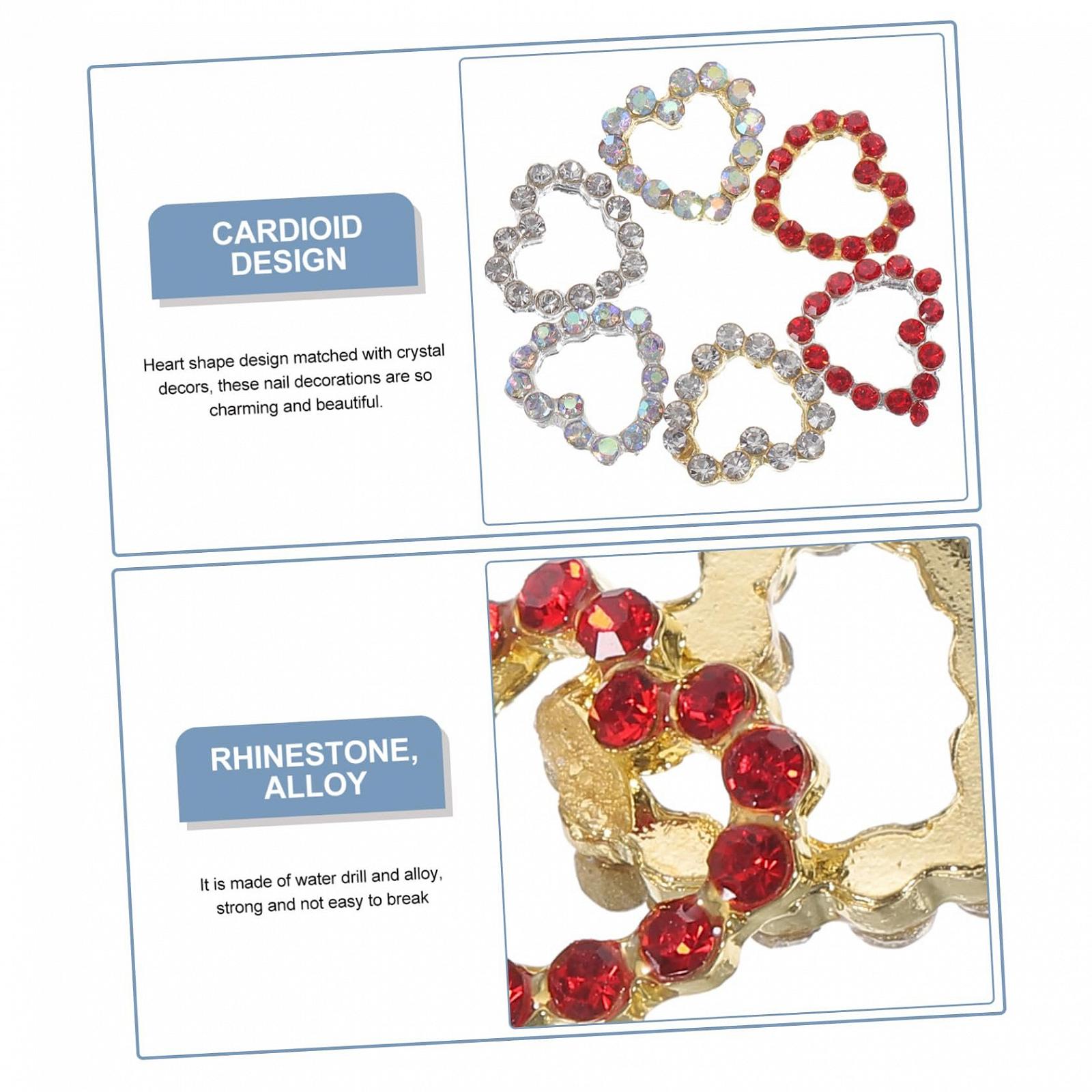 Прикраса для нігтів Housoutil 3D у формі серця, фото №3