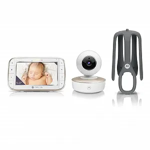 Відеоняня Motorola Nursery VM855 Connected WiFi 5 дюймів Нічне бачення Моніторинг температури Двосторонній зв'язок Білий/Золотий - Фото 1