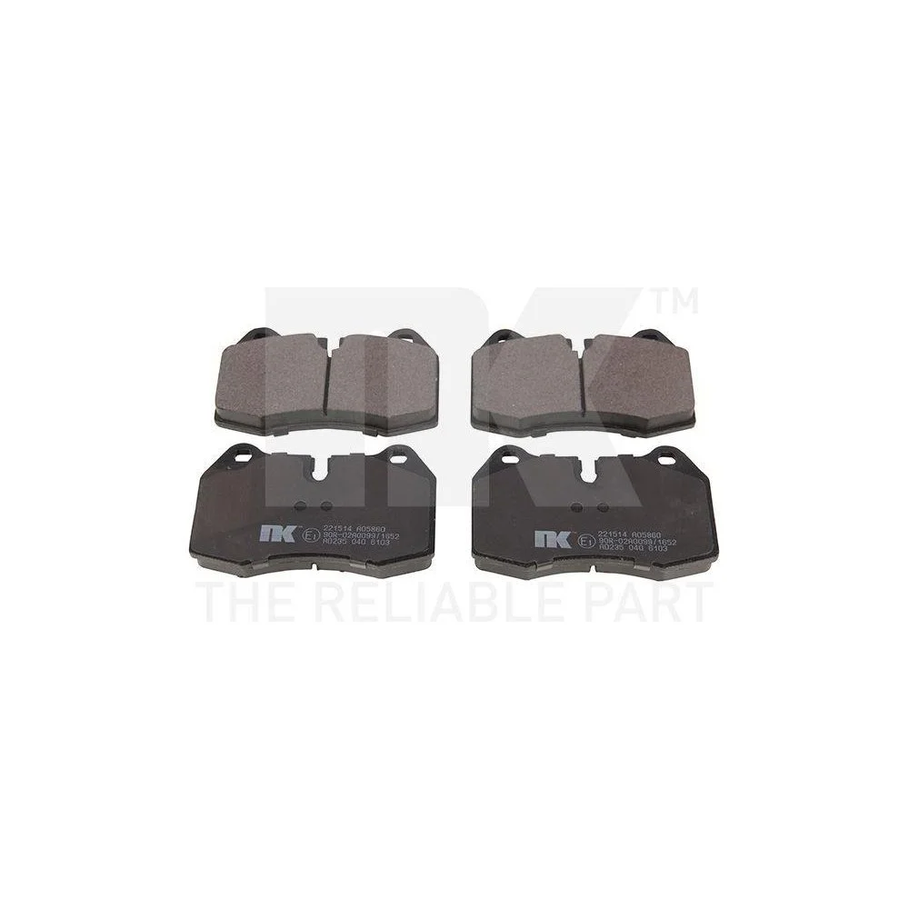 Комплект гальмівних колодок, дискове гальмо NK 221514 для BMW передня вісь, фото №1 Комплект гальмівних колодок, дискове гальмо NK 221514 для BMW передня вісь, фото №1