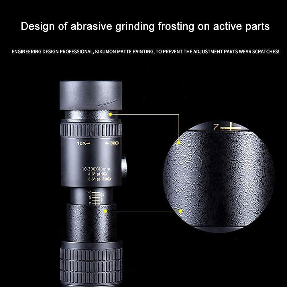 Монокуляр WANWEN 4K 10-300x40mm Super Telephoto Zoom Телескоп з кріпленням для смартфона та штативом Чорний, фото №6