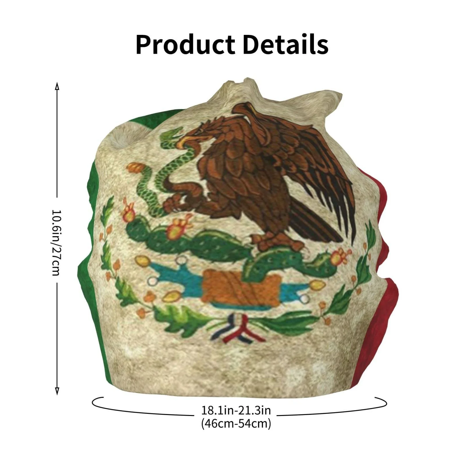 Шапка LOUJIN Retro Mexico Holy Flag Slouchy для хлопчиків і дівчаток, в'язана, one size, фото №5