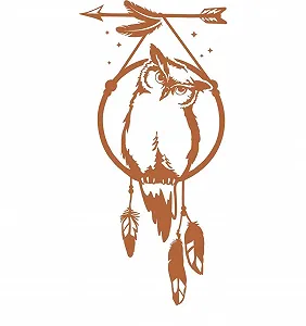 Наклейка на стіну Traumfänger-Eule 80 x 38,9 см Вінілова Світло-коричневий - Фото 1