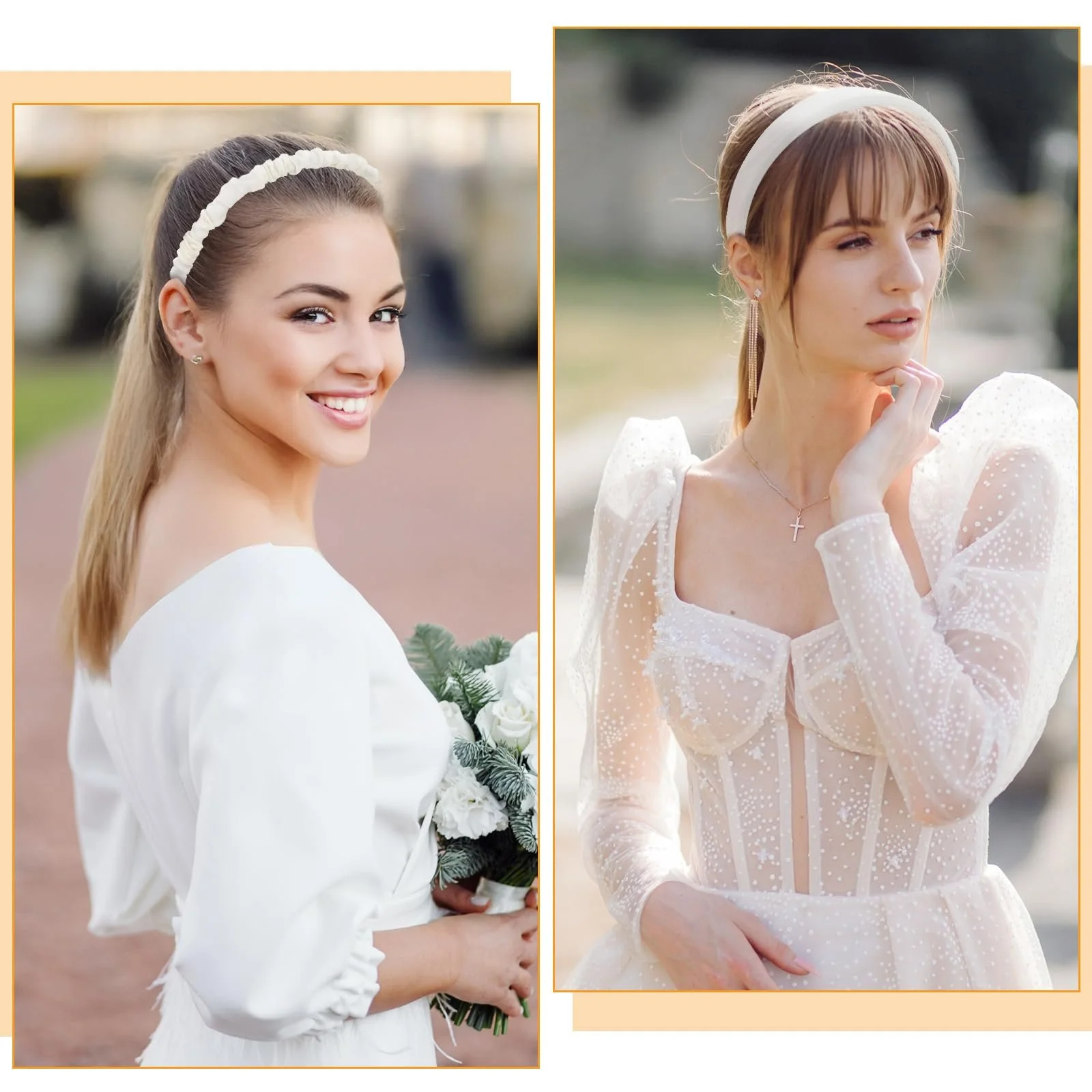 Обруч 3 шт Білий Перлинний, фото №3