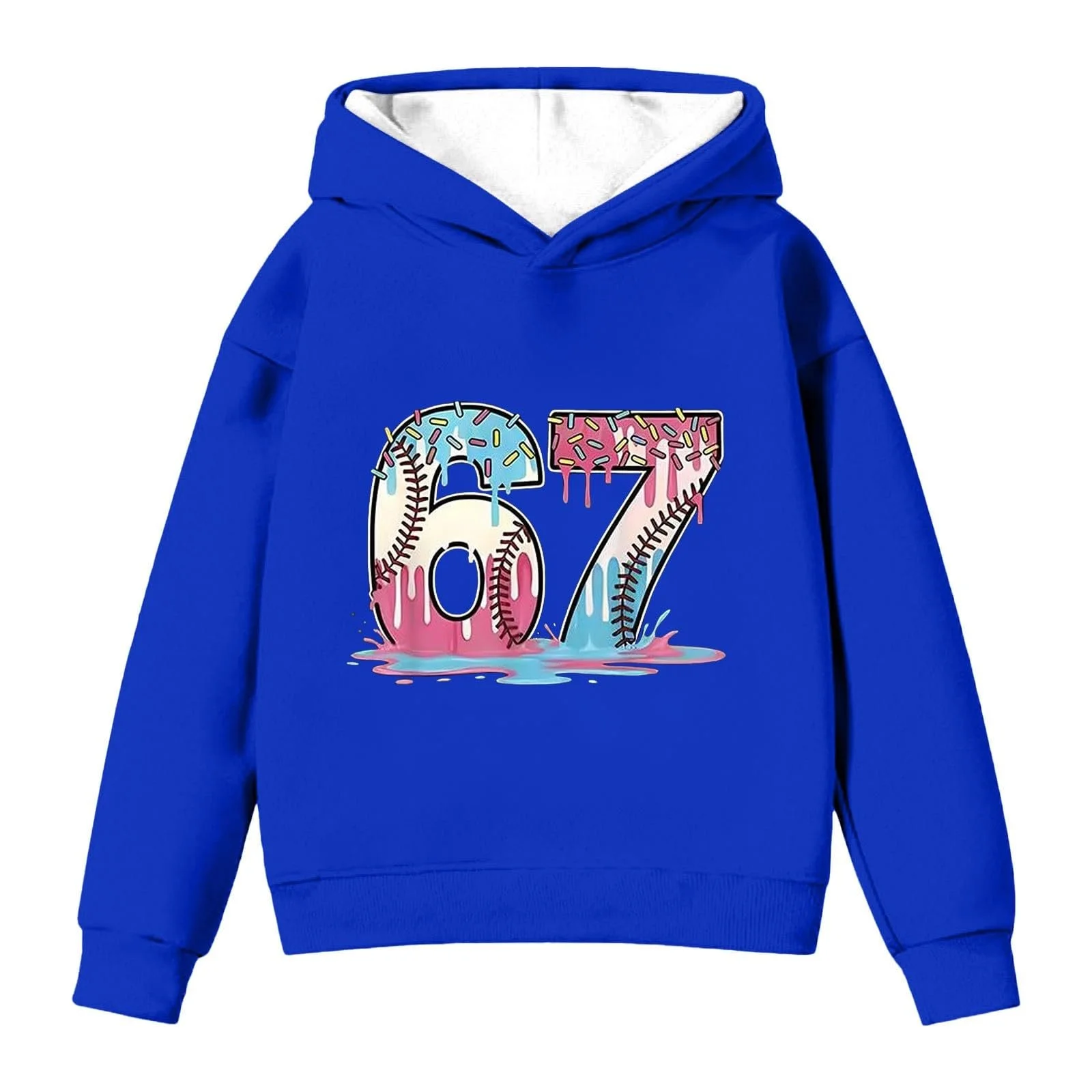 Худи EIS 67 для девочки, повседневный, модный, с принтом, флис, фото №6