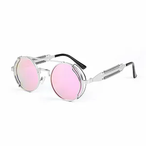 Сонцезахисні окуляри Steampunk Karsaer Ретро Круглі Hippie Металева оправа Вінтажні Фестивальні з УФ-захистом - Фото 1