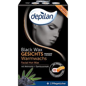 Гарячий віск Depilan Black Wax для обличчя, бікіні та пахв 100 г чорний - Фото 1