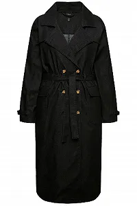 Тренч Денім Ulla Popken Вінтажний Двобортний 830347 - Фото 1