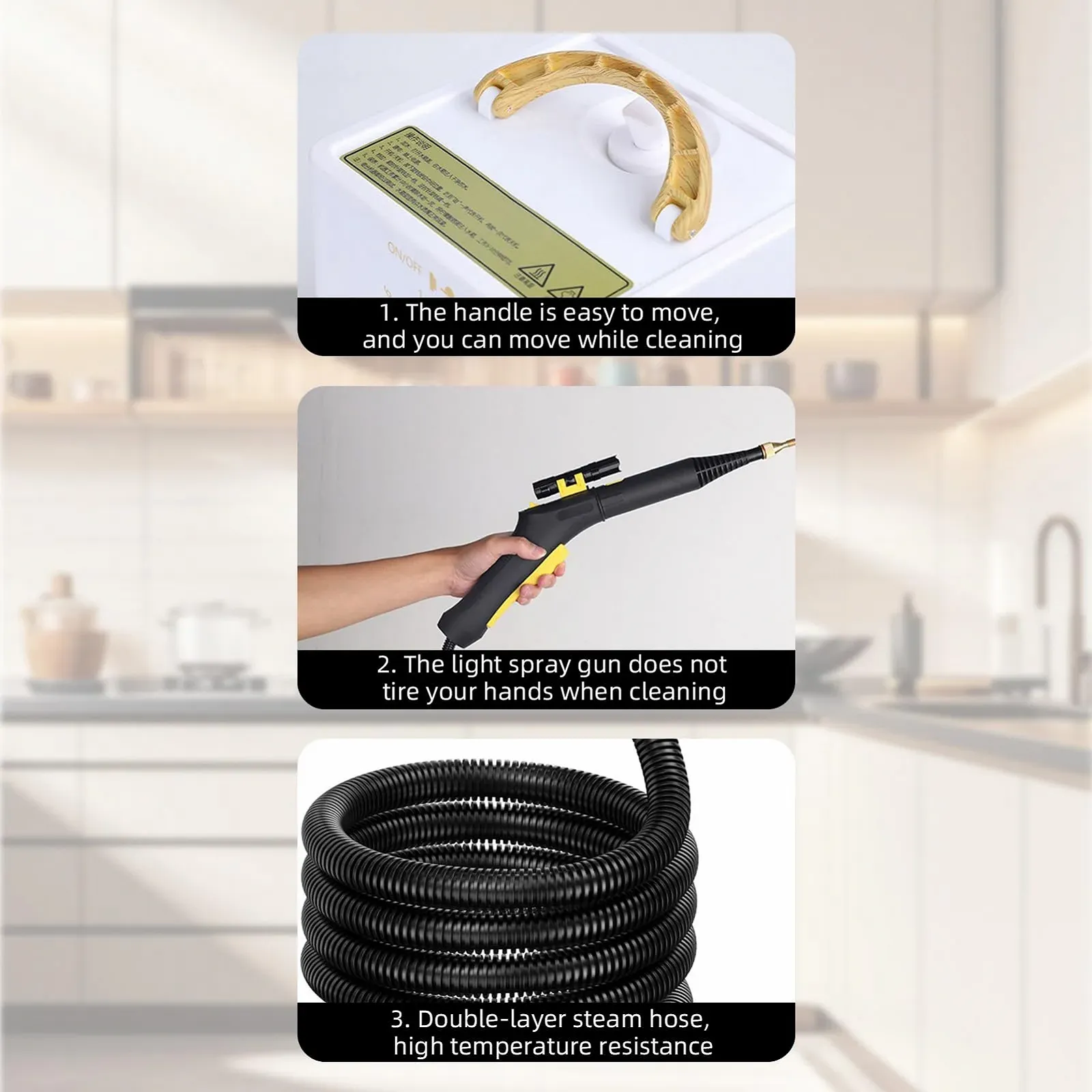 Пароочисник ручний 2600 Вт 3,5 бар 1 л, фото №4