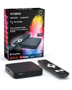 Медиаплеер STRONG Android TV DVB-T2 4K UHD SRT420 Chromecast - Фото 1