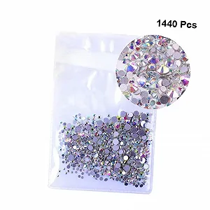 Стразы FRCOLOR Kristall Ab, круглые, 4320 шт., микс, плоская задняя часть, украшения для ногтей synthetic.ua - Фото 1