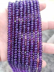 Натуральный аметист, граненые бусины рондель, 5 мм, нить длиной 25 см, драгоценные камни для ожерелья и браслета - Фото 1