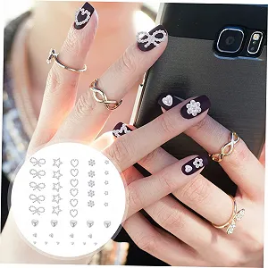 Прикраса FRCOLOR 2 набори, штукатурки для камені для аксесуари для манікюру своїми руками, ювелірні вироби для прикраси для себе, патч, білий synthetic.ua - Фото 1