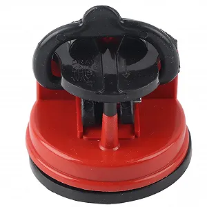 Точило для ножів та ножиць ручна з присоскою Червона - Фото 1