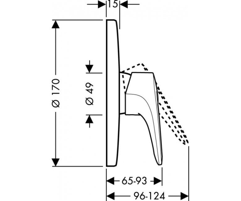 Зовнішня частина змішувача HANSGROHE METROPOL E 14675000, фото №2
