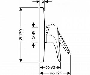 Внешняя часть смесителя HANSGROHE METROPOL E 14675000 synthetic.ua - Фото 1