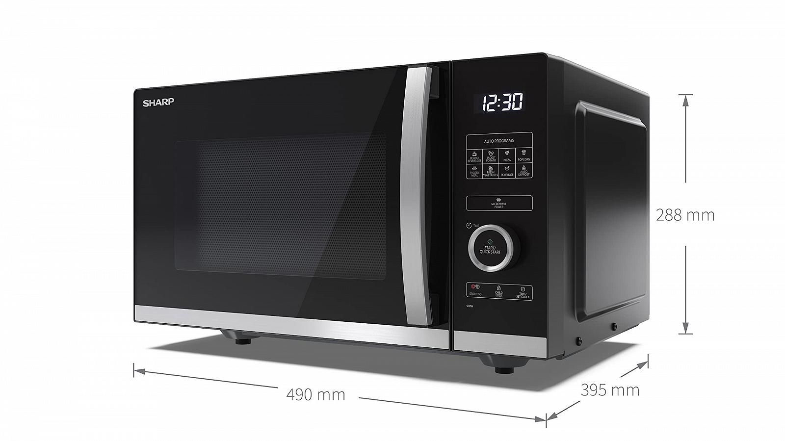 Мікрохвильова піч SHARP QS254AEB 900 Вт 10 рівнів потужності Функція розморожування 490 x 288 x 395 см Чорна, фото №5 Мікрохвильова піч SHARP QS254AEB 900 Вт 10 рівнів потужності Функція розморожування 490 x 288 x 395 см Чорна, фото №5