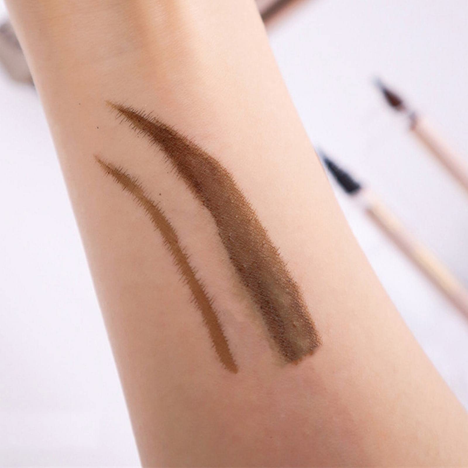 Олівець для брів Durable Double Head Eyeliner Two in One Quick Drying Waterproof Eyebrow Pencil Powder Pen Чорний, фото №2