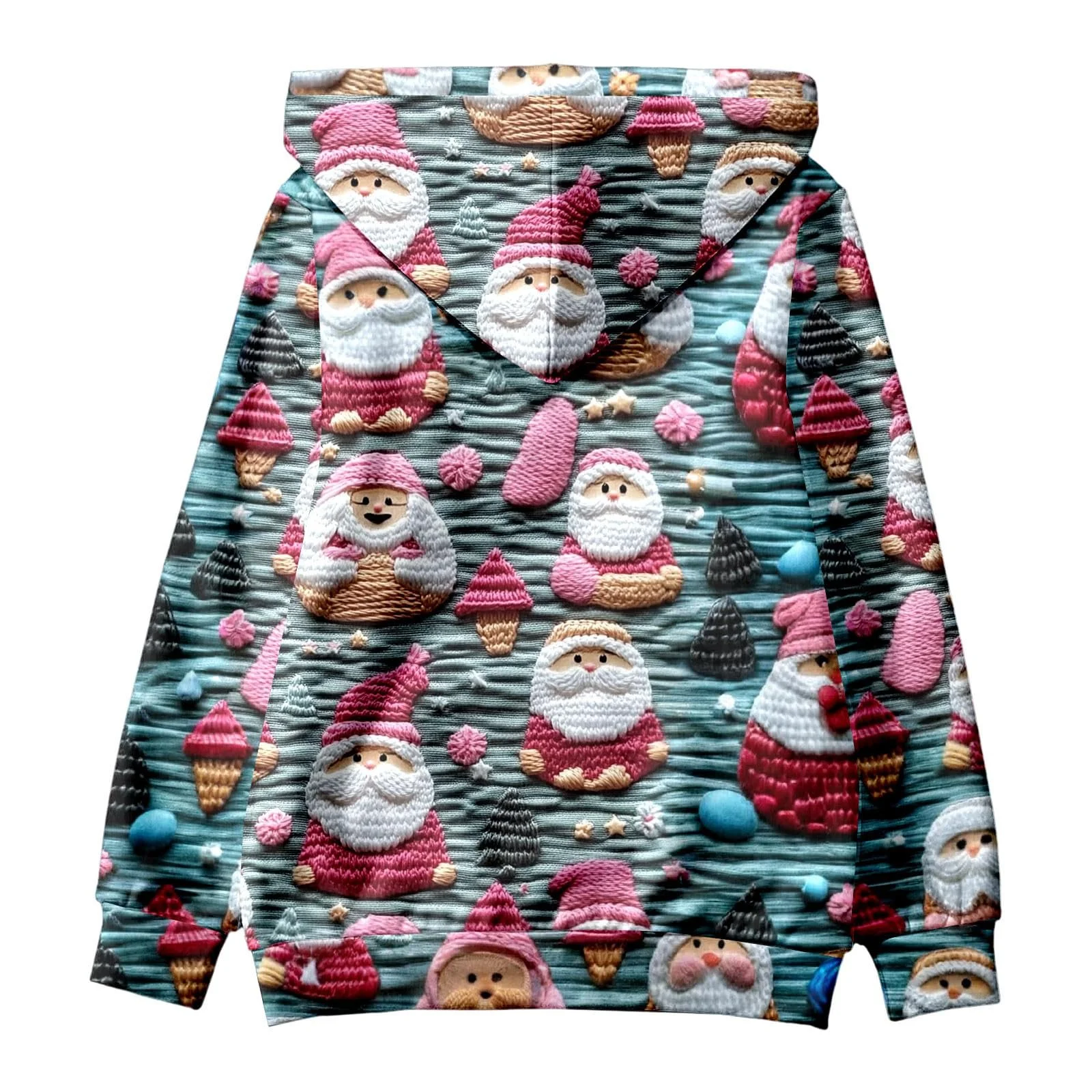 Худи Рождественское для мальчиков и девочек, цветное с длинными рукавами и капюшоном с оленем, фото №2
