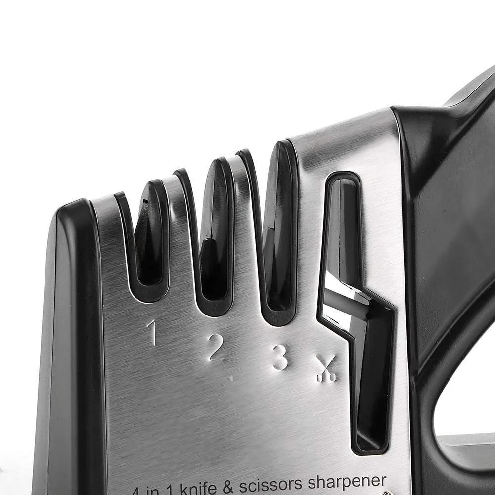 Точилка для ножів та ножиць 4-в-1 ручна з фіксованим кутом, фото №5