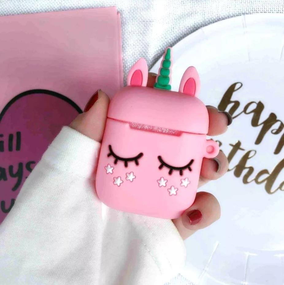 Силіконовий Рожевий чохол Єдиноріг Для навушників Apple Аїрпідсів, фото №1 Силіконовий Рожевий чохол Єдиноріг Для навушників Apple Аїрпідсів, фото №1