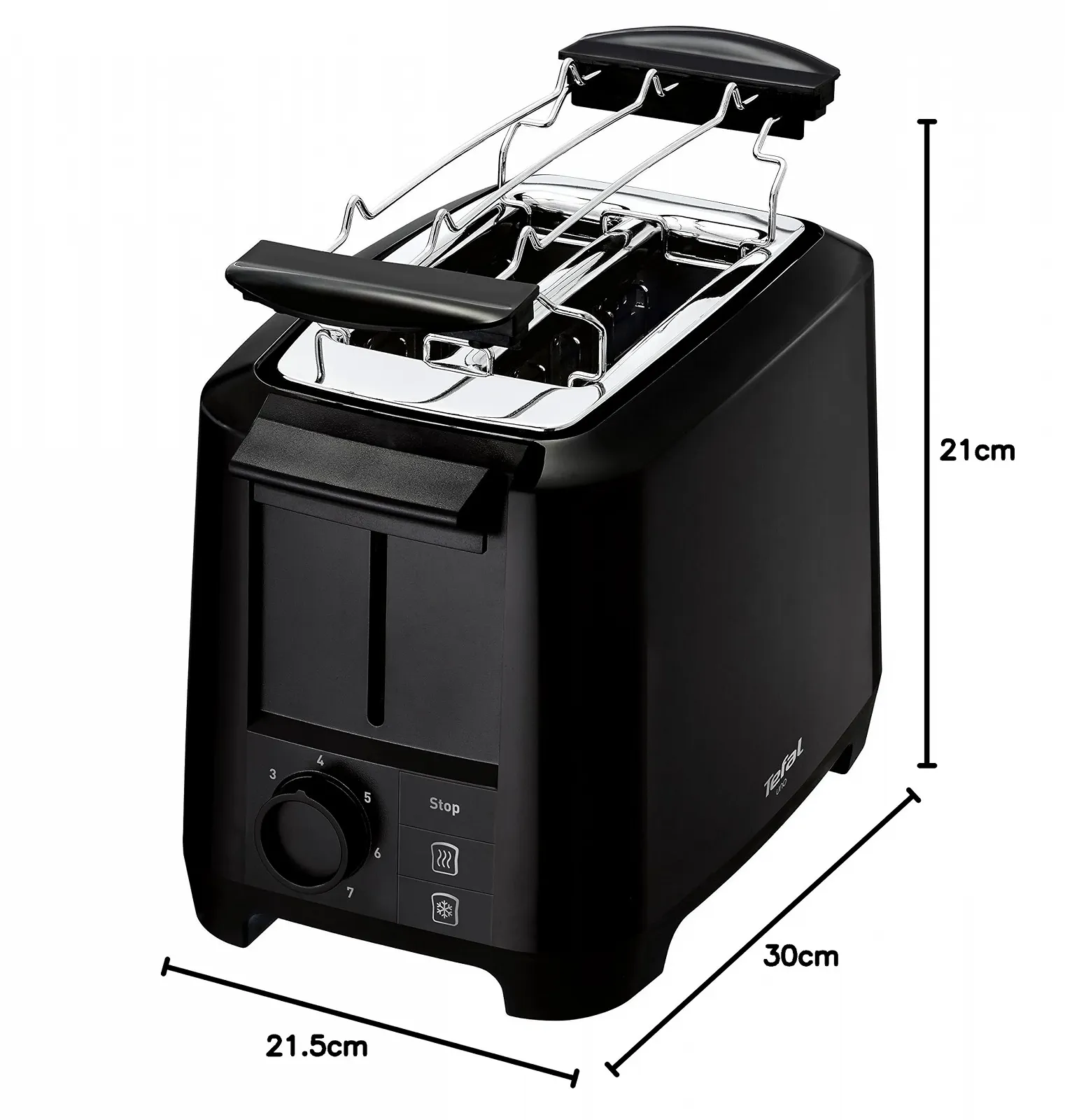 Тостер Tefal Uno TT1408 7 рівнів підсмажування (800 Вт) Чорний, фото №8