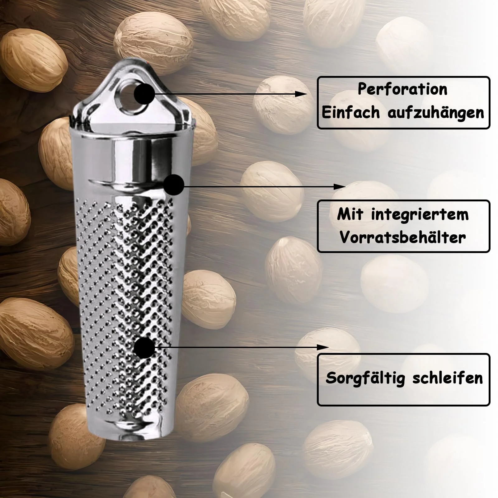 Терка для мускатного горіха з контейнером, Практична, фото №4 Терка для мускатного горіха з контейнером, Практична, фото №4