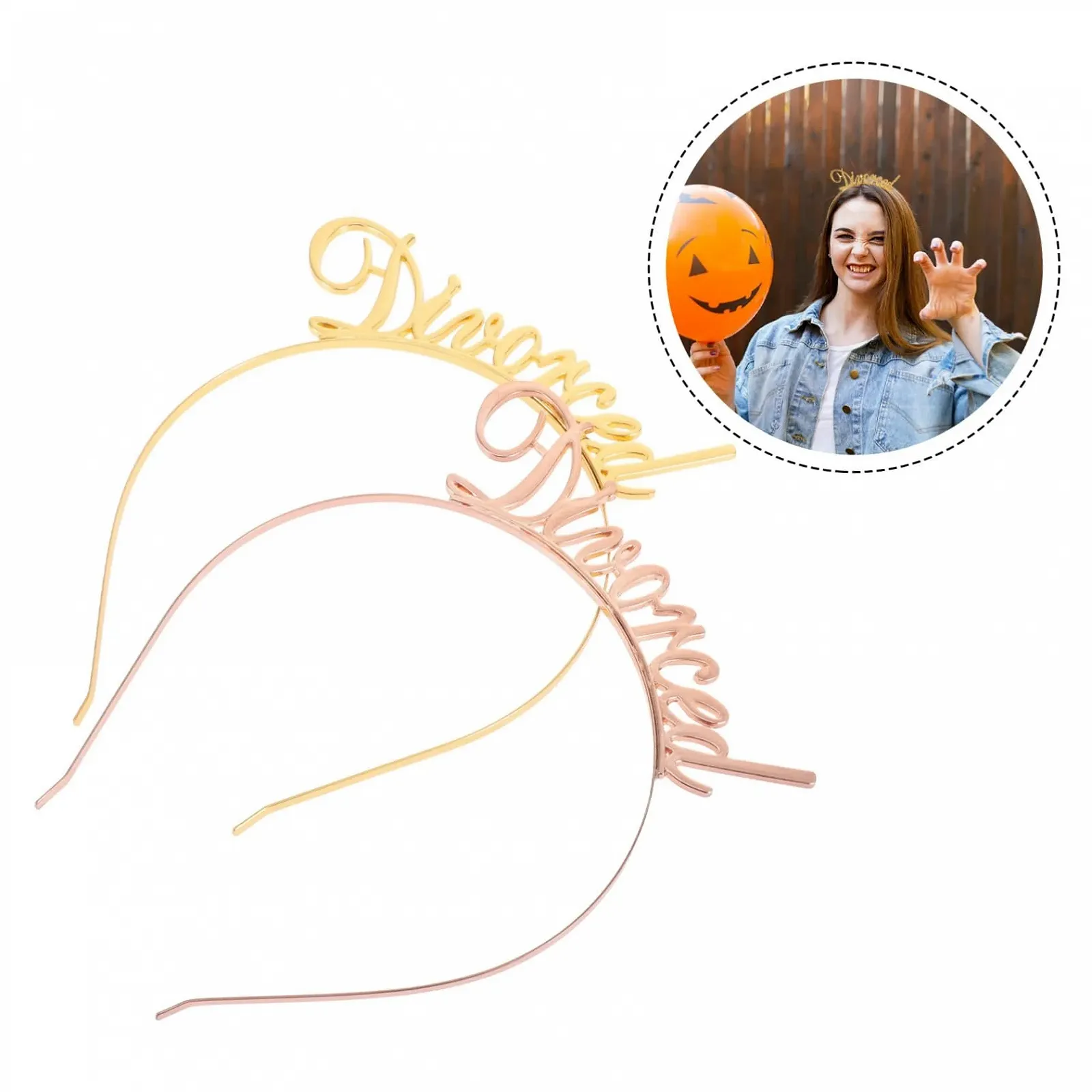 Обруч Метал з літерами Divorced Party, 2 шт, фото №4